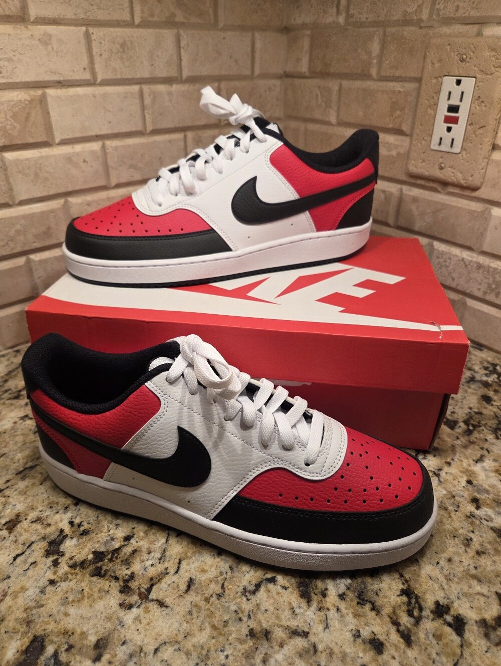 Nike Court Vision Low University Red Black White Men’s 10/Women’s 11.5